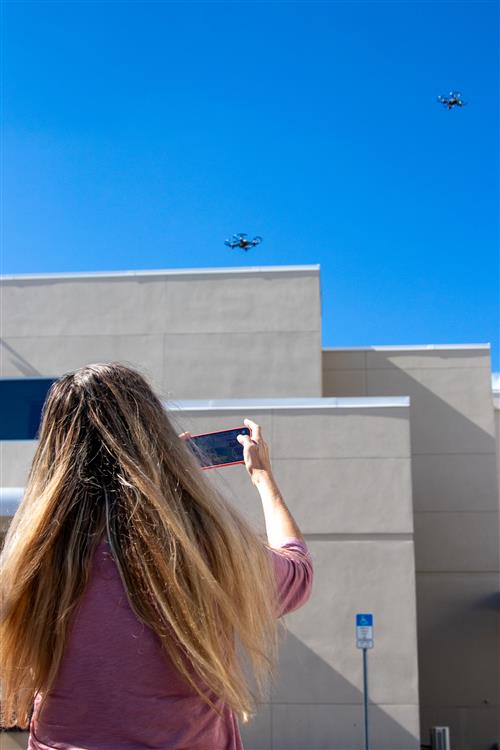 Teachers fly drones at the Innovation Foundation training